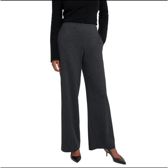 NWT Theory Wide Pant Black Multi‎ Hounds Knit Trouser Size 10 - Picture 1 of 10
